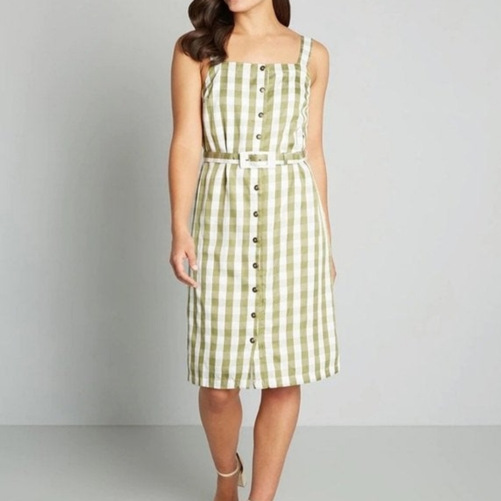 MODCLOTH || Past but Not Least Gingham || Green Checkered Sundress